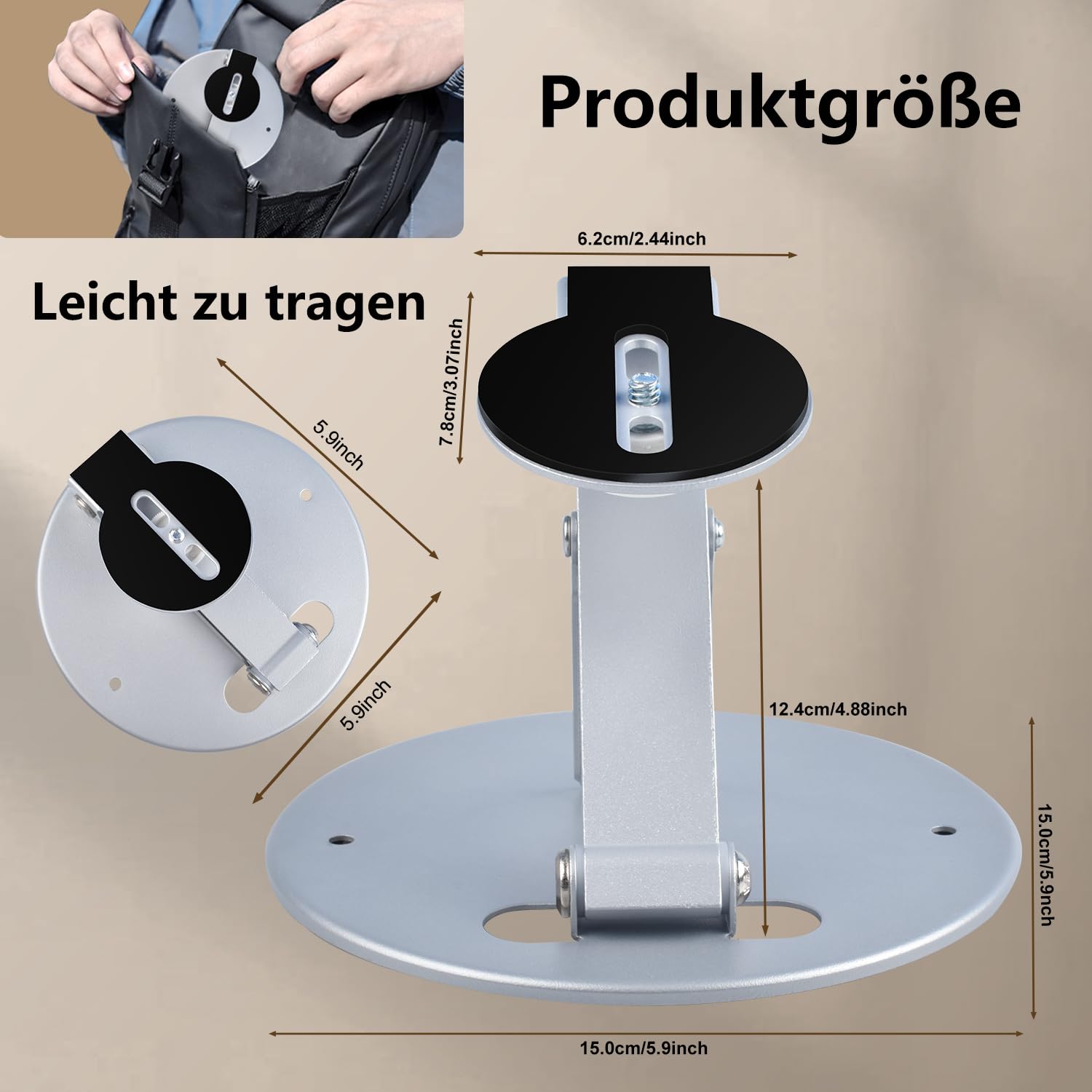Eroshoo Beamer Halterung Ultrakompakt 180° Drehbar Faltbare Beamer Wandhalterung mit 1/4 Zoll Universalschraube Mini Beamer Ständer für Heimkino, Spielzimmer und Büro