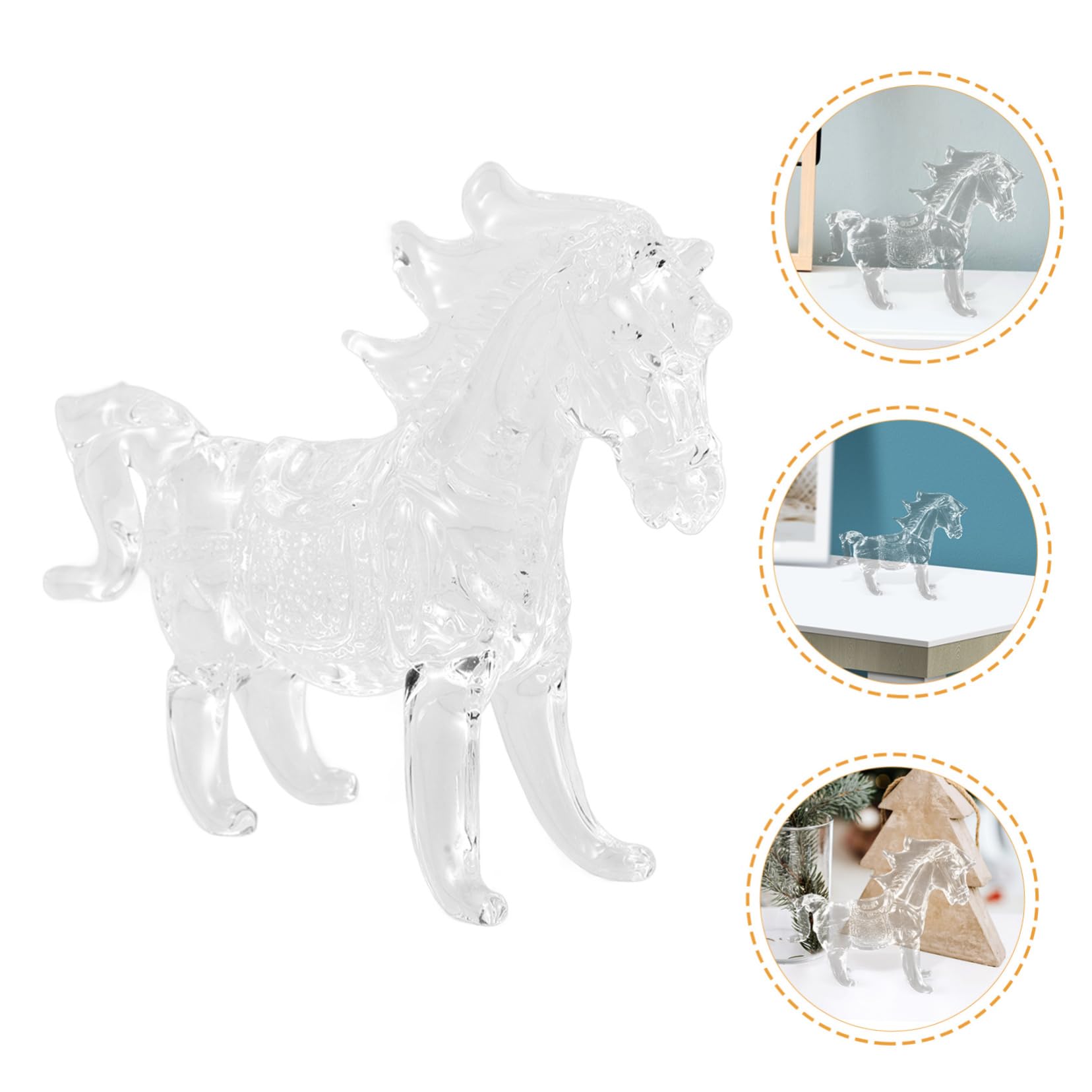 Amazon.co.jp: GARVALON 水晶馬の置物 可愛らしい動物彫刻