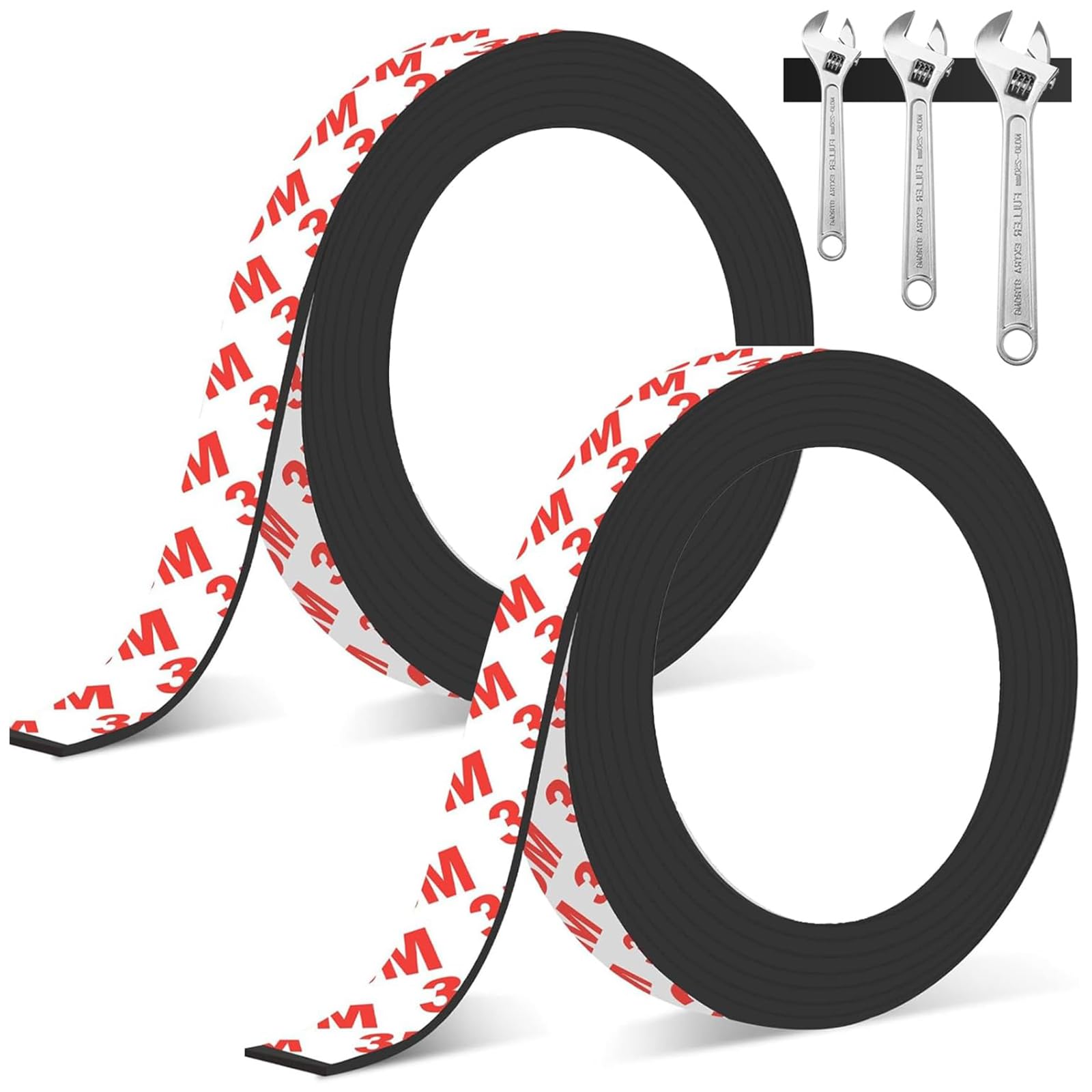 2 Pcs 2M Magnetic Tape Magnetic Strips Magnet Strips,Magnetic Strips Self Adhesive with Self Adhesive Backing,for Whiteboards, Window Screen,Fridge
