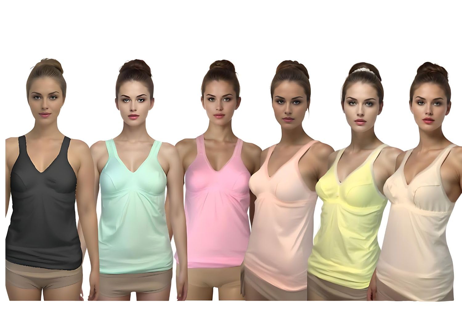 Women's Cotton Camisole Slip/Top/Sando/Summer Wear Full Slip - Pack of 6 Multicolor-image-47