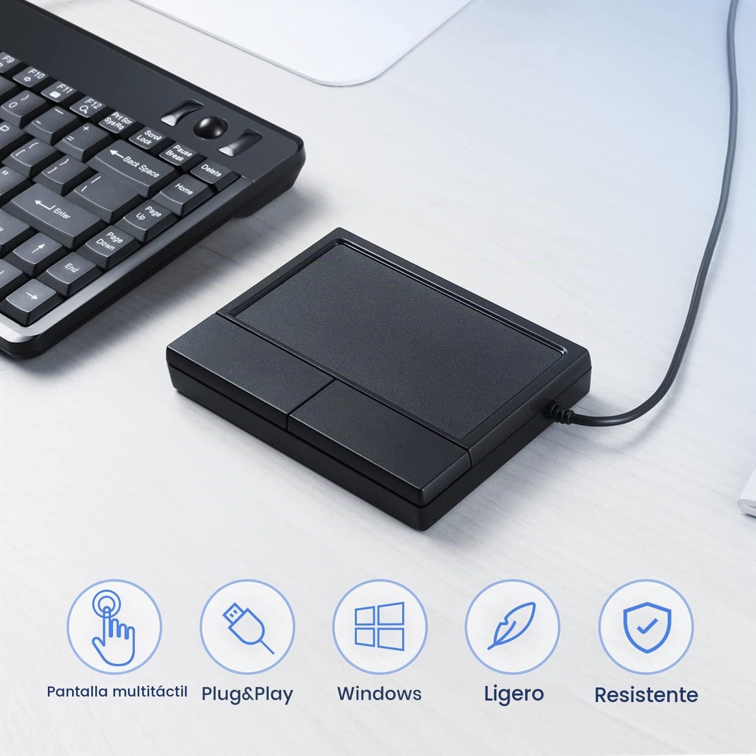 Perixx PERIPAD-504 - Touchpad con Cable USB - 120 x 90 x 19 mm - Función de Desplazamiento y puntero