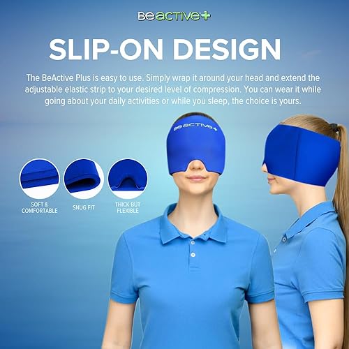 Miniatura 6 de BeActive Plus Relief Cap - Tapa de gel para ajustar la forma y el hielo, reutilizable, elástica y ajustada (máscara de bolsa de hielo) Cobertura de