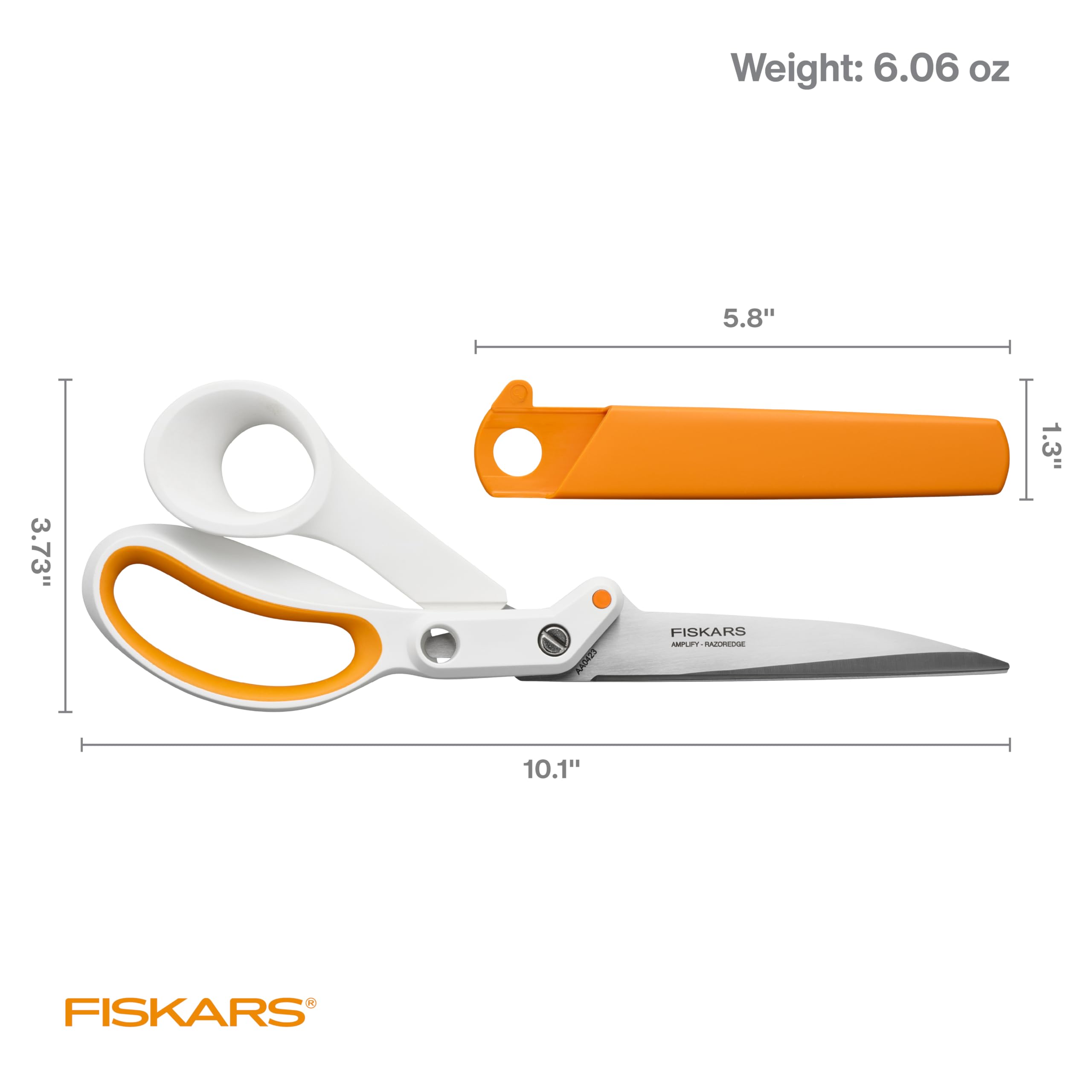 Fiskars Amplify RazorEdge 20,3 cm strapazierfähige Stoffschere mit ergonomischem SoftGrip-Griff, Klingen aus hochwertigem Edelstahl