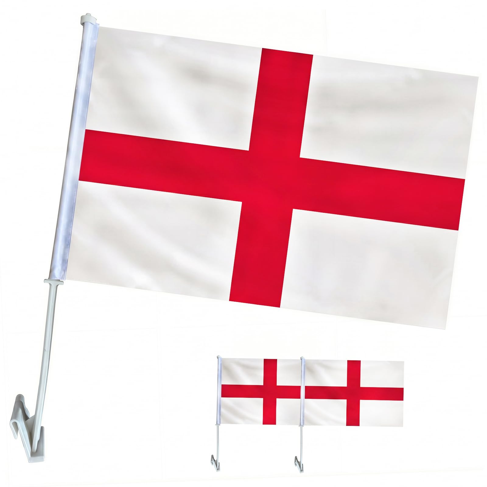 YESAH 2P England Car Window Flags for World Cup,30 * 45cm St Georges Cross Vehicle Window Flags for Football Sporting Events,Cars Flags Banner Fan Support Flags,Vehicles Home Window Decorations — image 1