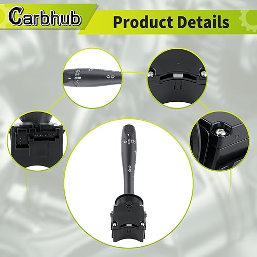 Miniatura 5 de Carbhub D6254E GM Interruptor de intensidad de señal de giro y faro delantero para Chevy Cobalto 2005-2010, Chevrolet HHR 2006-2010, Pontiac G5