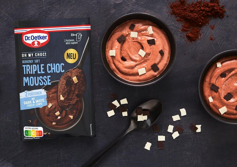 Dr. Oetker OH MY CHOC! 15er Probier-Set, 5 x Chocolate Creme, 5 x Chocolate Pudding, 5 x Triple Choc Mousse, Dessertpulver für Schoko-Creme, Schoko-Pudding und Schokoladenmousse