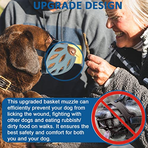 Dog Muzzle, Soft Basket Muzzle To Prevent Biting And Chewing, Rubber Cage Muzzle For Small, Medium And Large Dogs, Suitable For German Shepherd, Labrador For Grooming, Nail Trimming (Grey, 4) #TOP2