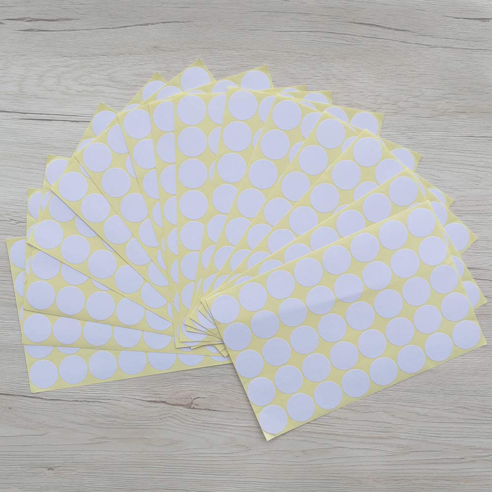 Snapklik.com : Yesallwas 600Pcs 25mm White Round Stickers 1 Inch Sticky ...