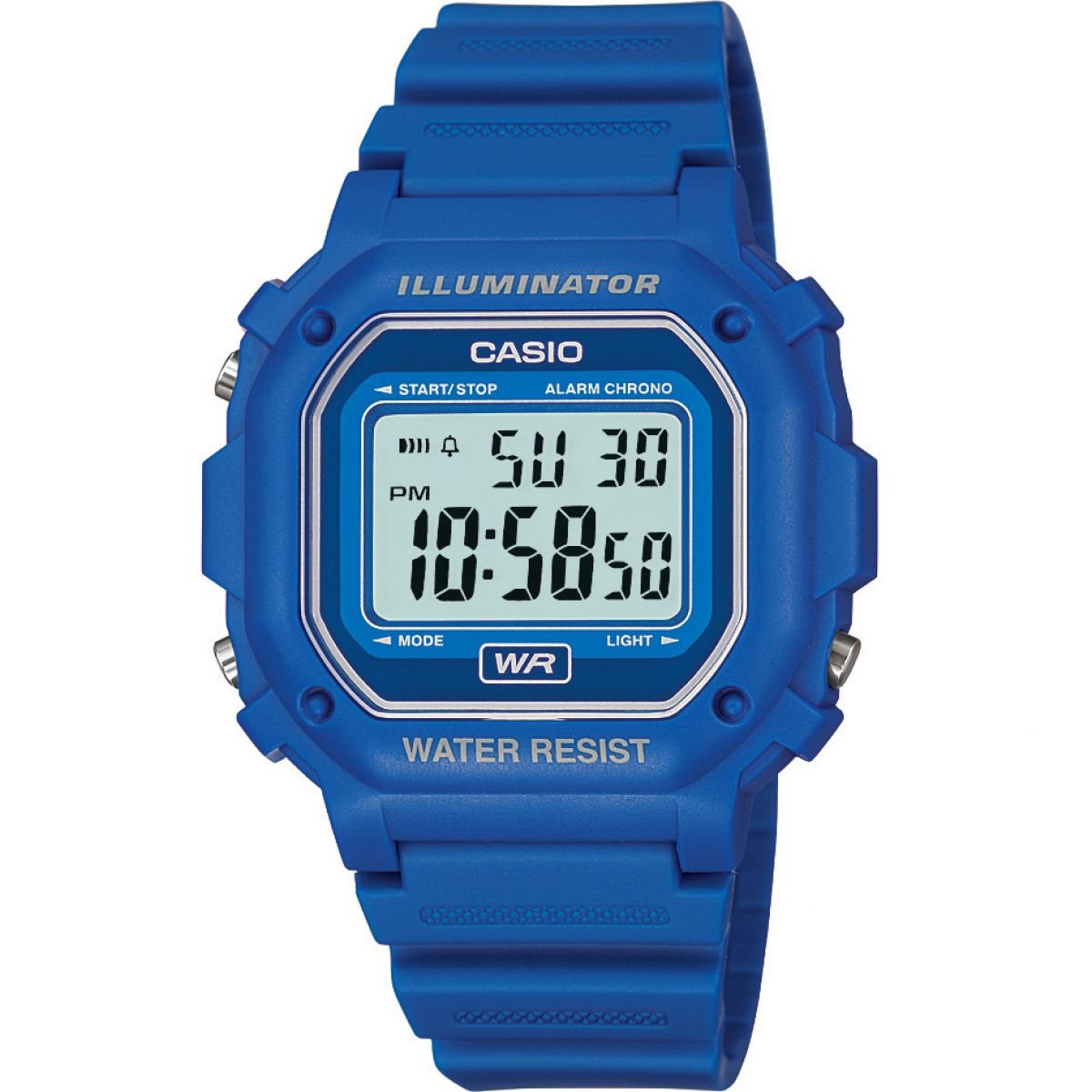 Casio Reloj Cuarzo Unisex 42.00mm con dial Digital LCD y Correa de Plastic/Resin Strap Azul F-108WH-2AEF