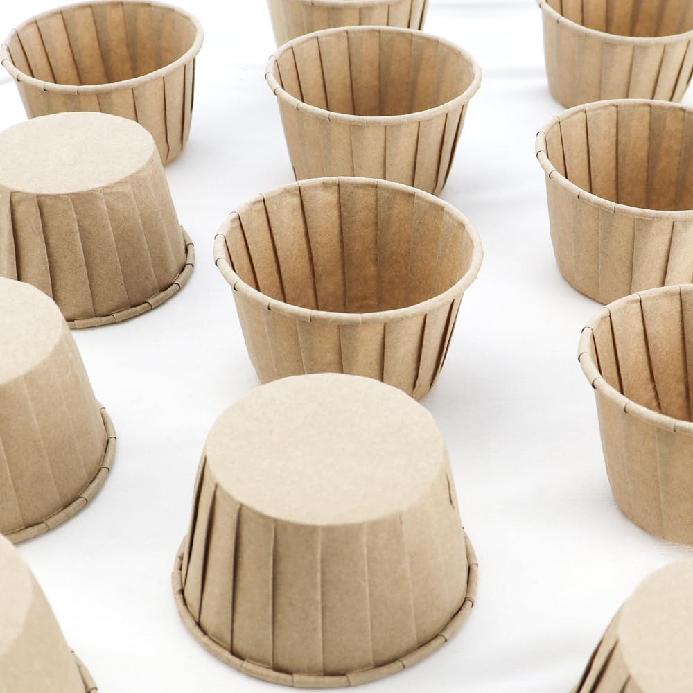 50 Pcs Cupcake Case Liners Wrappers Baking Natural Muffin Liners Paper Cups Baking Cups Food Grade & Grease-Proof Baking Cups Paper Paper Cupcake Liners