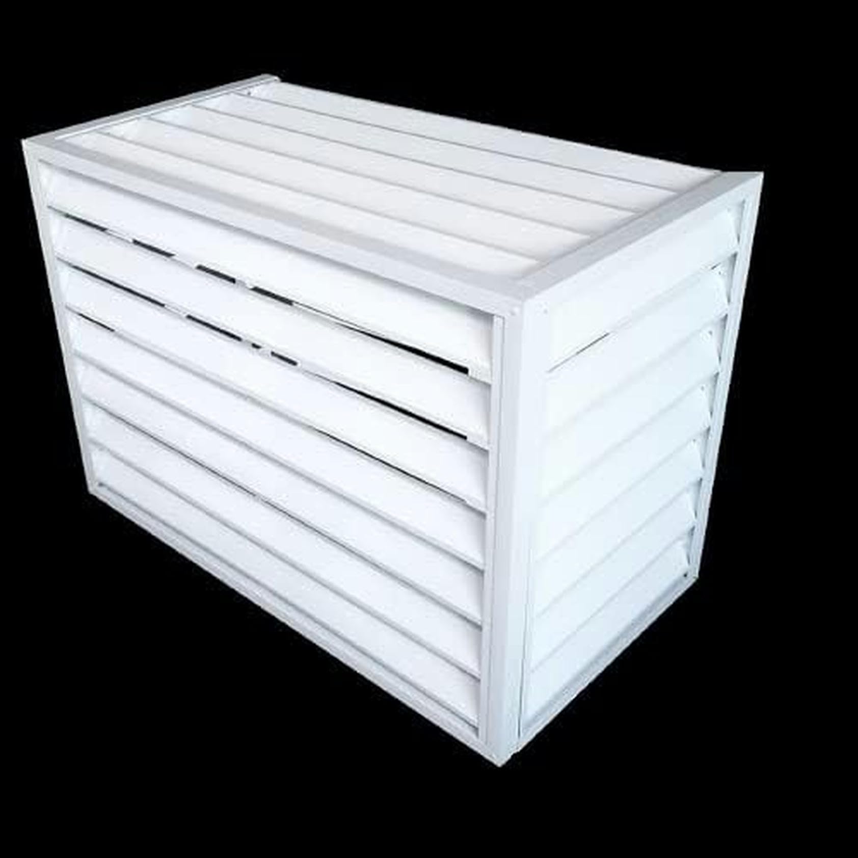 Air conditioner fence for outside units,Dustproof and waterproof, Suitable for indoor and outdoor(White Louver Roof,110*60*80cm)