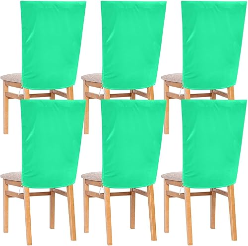 Juego de 6 fundas decorativas para sillas de oficina, color verde primavera medio, color sólido, para taburetes de aula, fundas de asiento lavables
