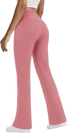 Yoga Pants with Pockets for Women, High Waist Tummy Control Flare Business Casual Dress Trouser