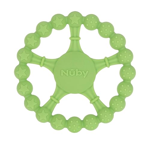 Nuby Mordedor de rueda de silicona Más de 3 meses Suave juguete de dentición multitextura Alivio natural de la dentición para bebés