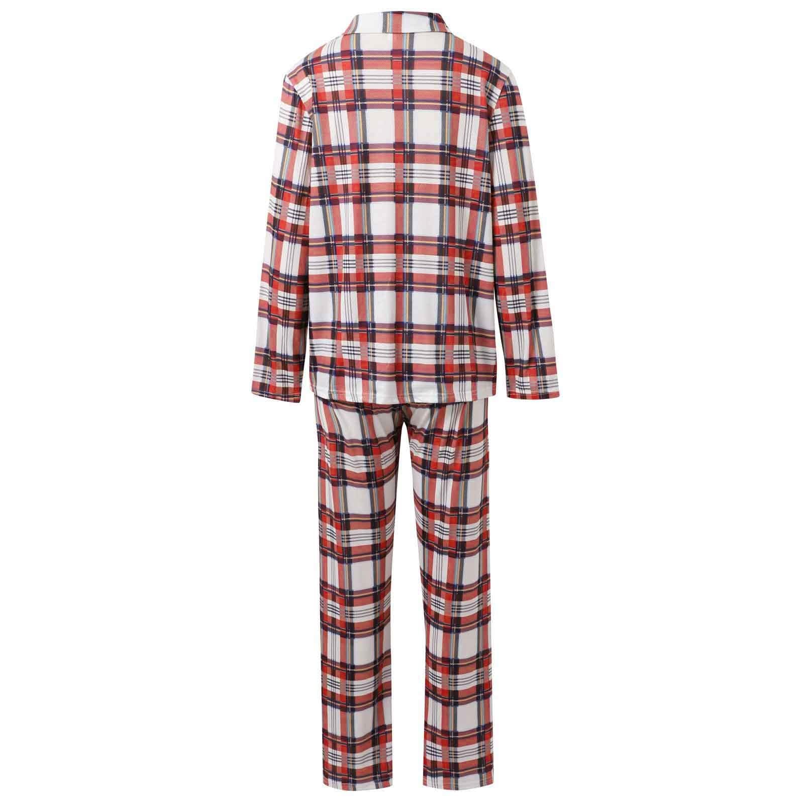 Conjunto genérico Familiar Navidad Pijamas Mamá Ropa Casa Impreso Manga Larga Pantalones Conjunto Dos Piezas