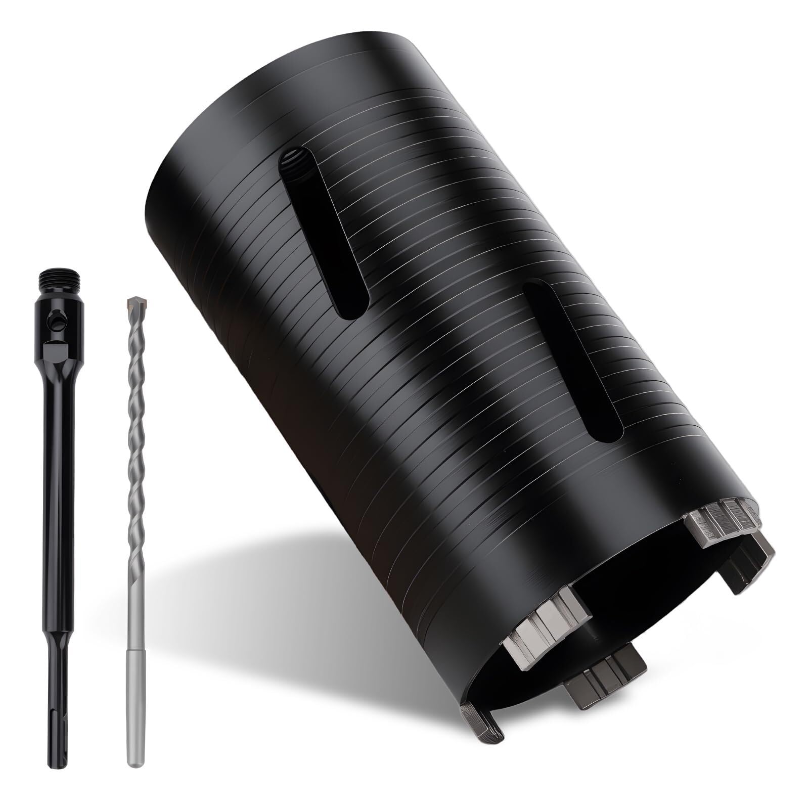 48mm x 170mm Juego de Broca de Diamante para Núcleo con Vástago SDS Plus - Para Hormigón, Mampostería, Ladrillos, Bloques, Piedra, Granito(102mm x 170mm,Core Drill Set)