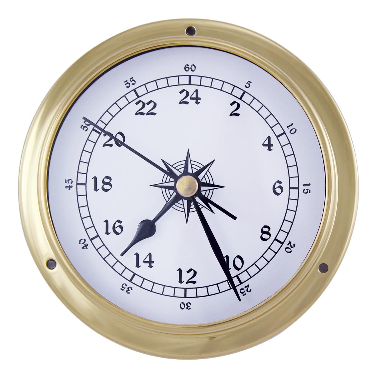 24-Sunden-Uhr Nautik Messing Ø=12cm Sea-Club