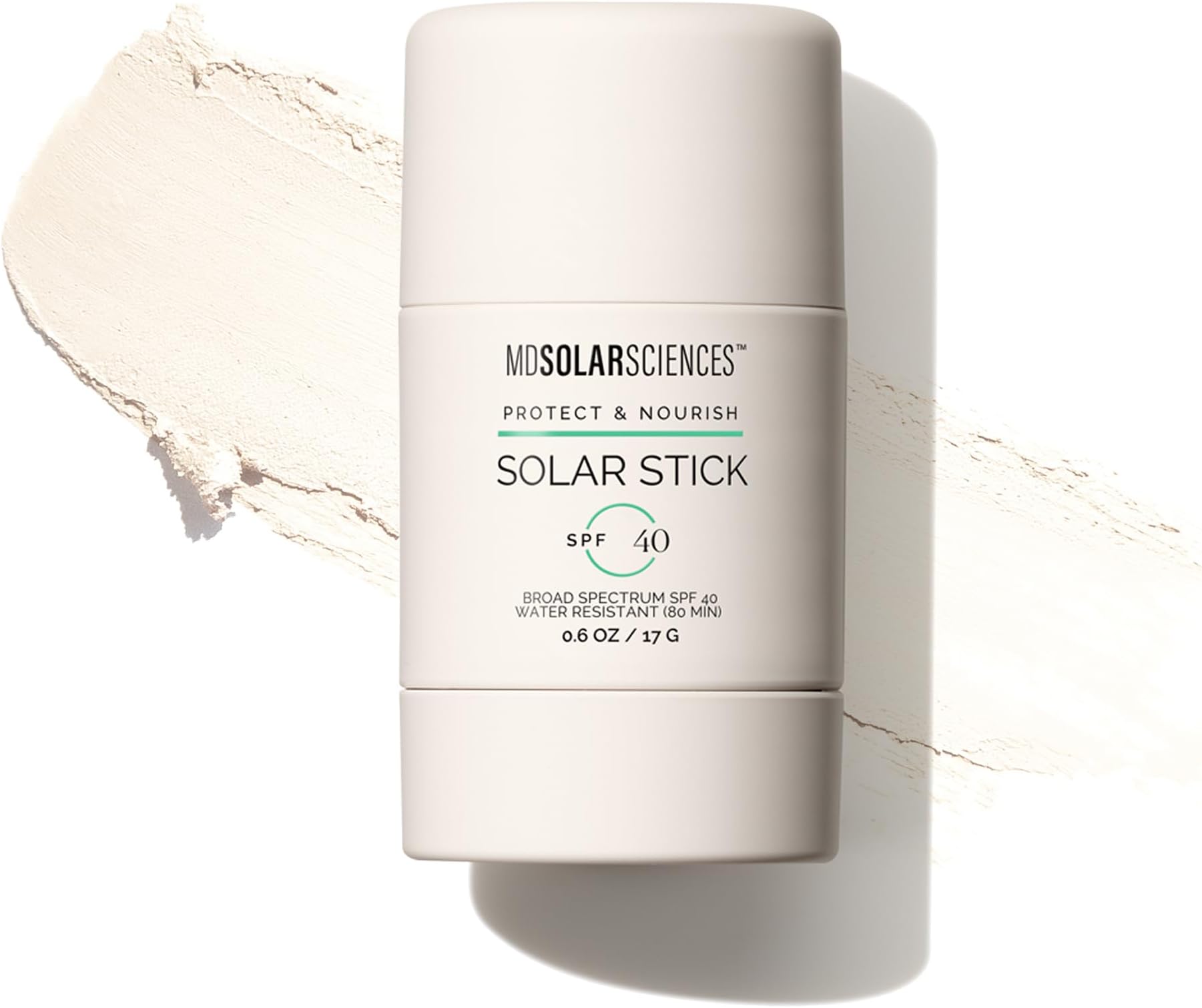 Solar Stick SPF 40 by MDSolarSciences for Unisex - Hydrating, Reef-Safe Sun Defense With UV Mineral Protection - Portable, On-The-Go Packaging - Vegan, Oil Free and Unscented - 0.6 oz Sunscreen