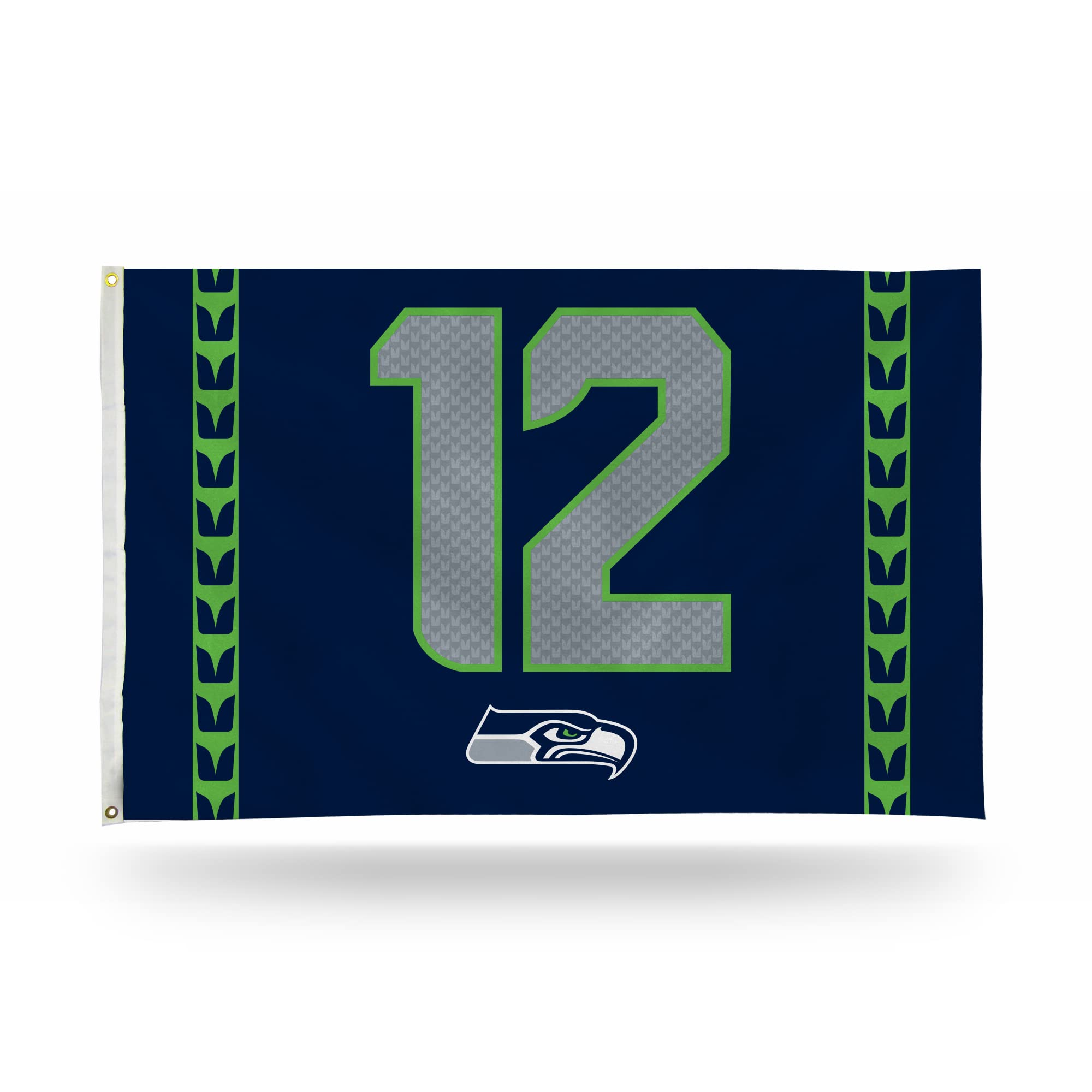 Rico Industries NFL Rico Industries Seattle Seahawks 12th Man 3' x 5' Banner Flag 3' x 5' Banner Flag Single Sided - Indoor or Outdoor - Home Décor
