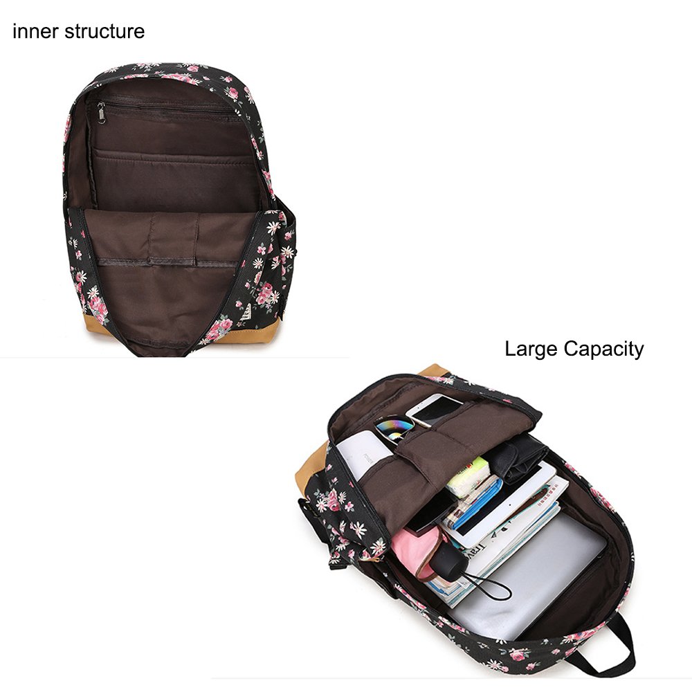 Escuela Mochilas Para Chicas Moda Floral Escuela Bolsas Bolsas de libros Daypack Viajes Bolsa Para Mujeres