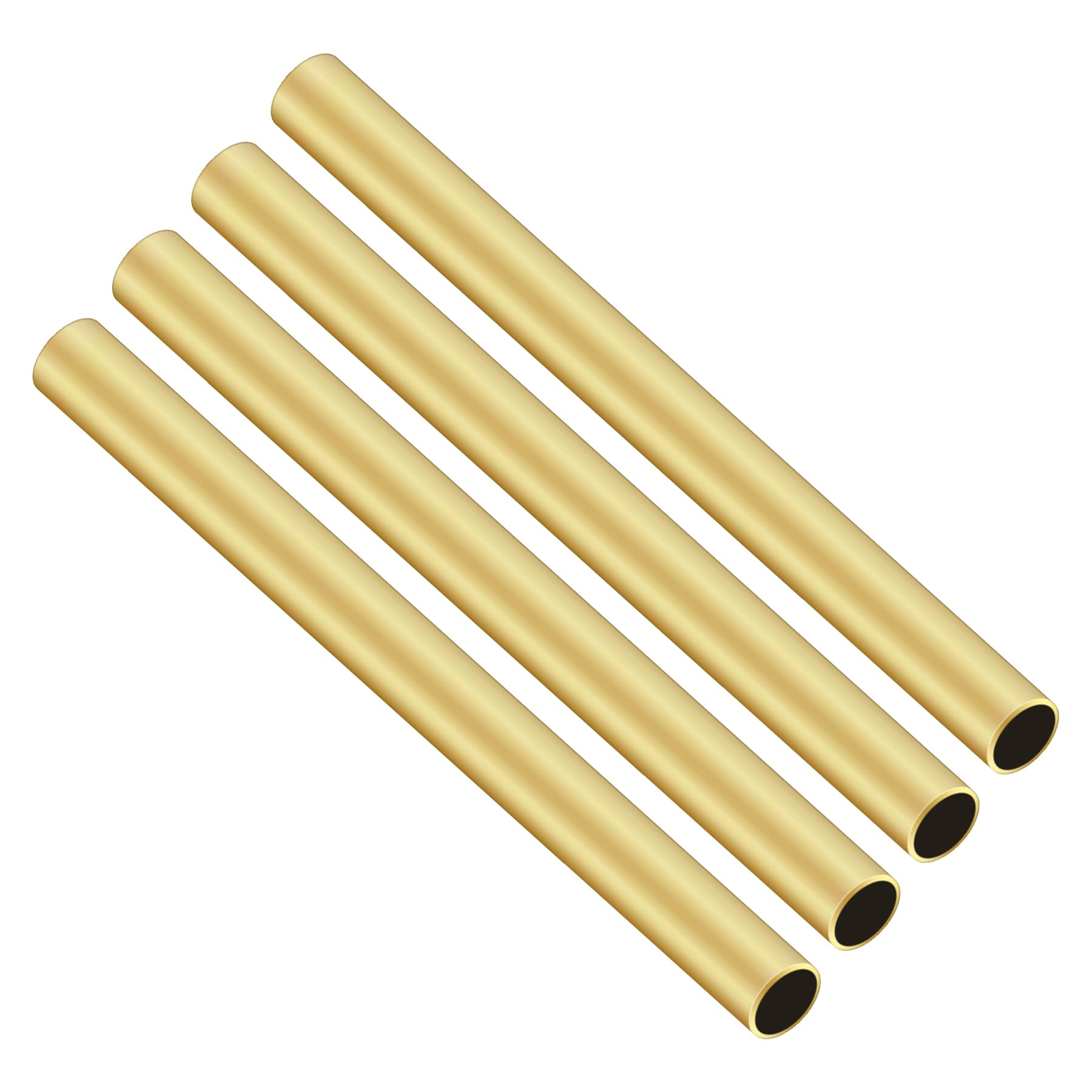 iMeistek Brass Round Tube, 8mm OD x 0.5mm Wall Thickness 200mm Length Seamless Straight Round Brass Tubing for DIY Crafts (4PCS)