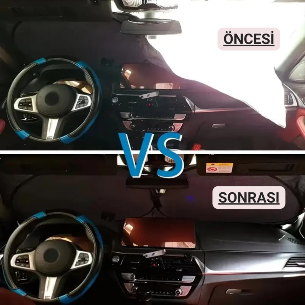 Coofbe Katlanabilir 150x70 CM Araç Ön Cam Güneşlik Ön Cam Araç Perdesi Araç Güneş Koruyucu Oto Güneşlik