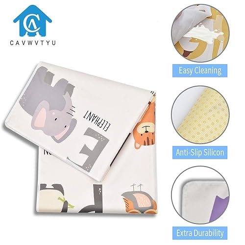 Miniatura 3 de Alfombrilla para silla alta de 51 pulgadas para el destete del bebé para comer salpicaduras para debajo de la trona antideslizante impermeable