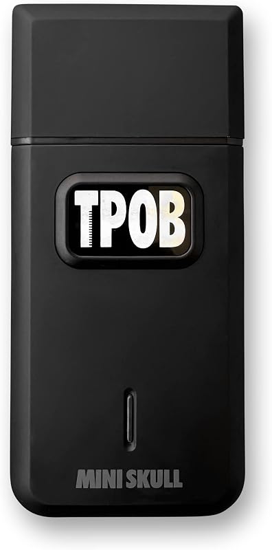 Barbeador elétrico de tela TPOB Mini Skull, preto, 9000 RPM