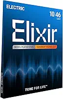 Corda para guitarra elétrica Elixir Strings com revestimento NANOWEB, leve (de 0,010 a 0,046)