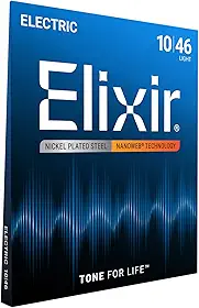 Corda para guitarra elétrica Elixir Strings com revestimento NANOWEB, leve (de 0,010 a 0,046)