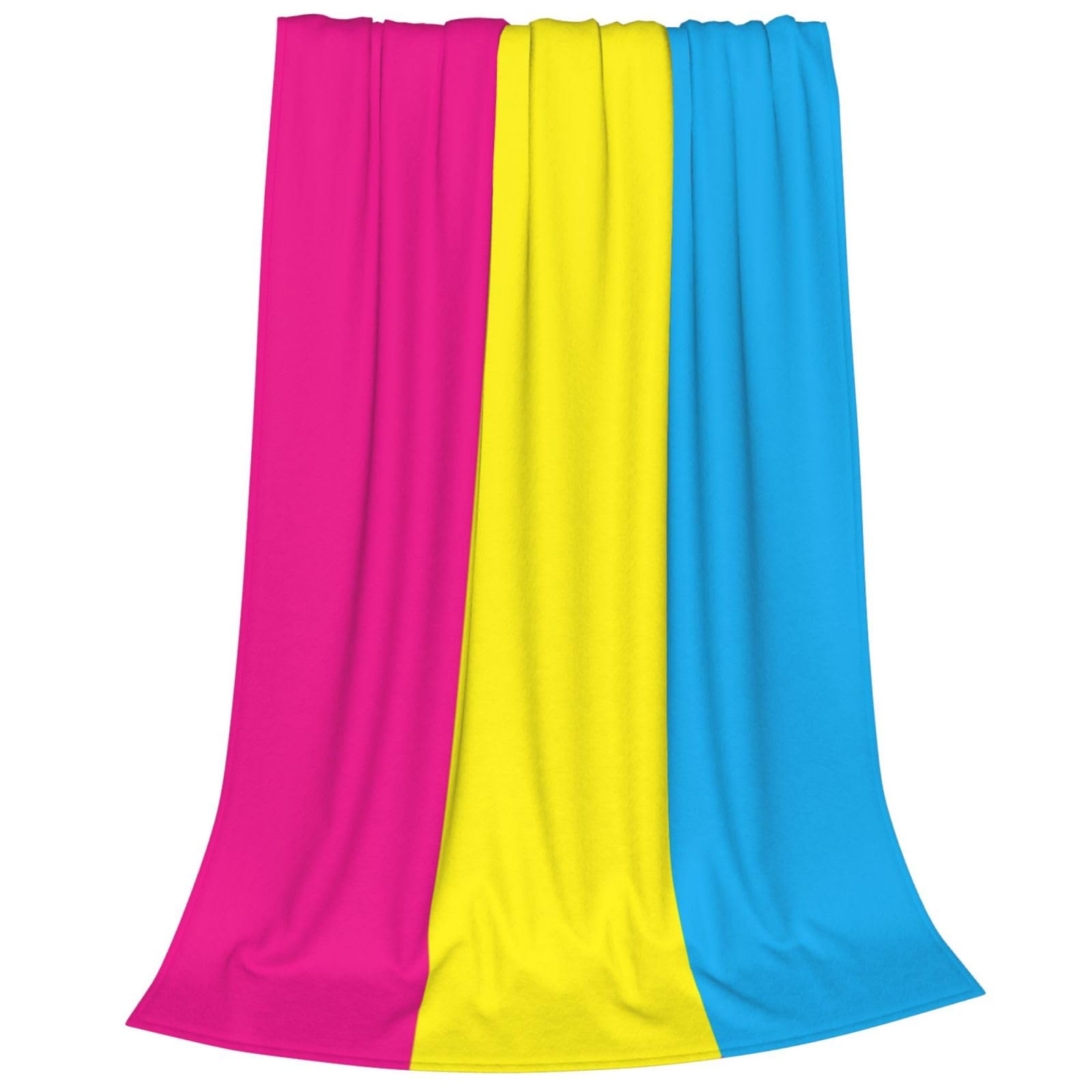 Newhomestyle Pansexual Pride Throw Blanket - Lightweight Soft Fleece Blankets, Warm Cozy Anti-pilling Flannel Blanket for Sofa Couch Bed Holiday Decorate 150X125cm