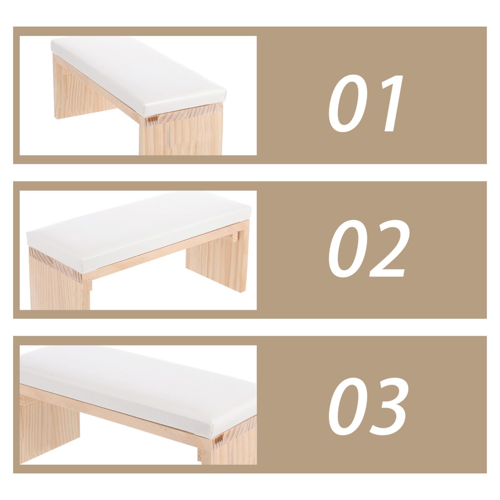 Tofficu Cuscino per Braccio Manicure in Legno Corticale Stile Giapponese Semplice e Bello per Salone Nail Art e Lavoro Manicure
