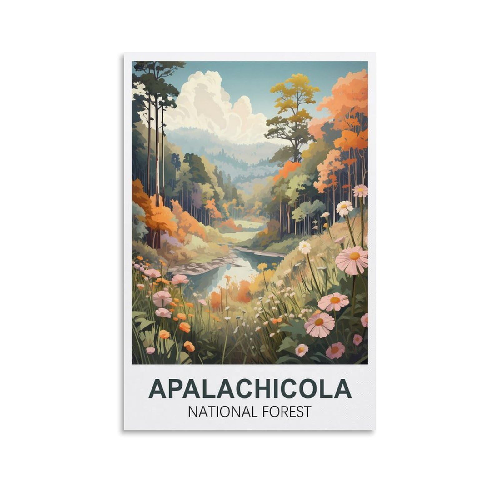 EZMLFA DIY Diamond Painting,Apalachicola National Forest 5D Landscape Diamond Painting Kits for Adult, Gem Art Crystal Art Kits for Adults, for Home Wall 50x60cm