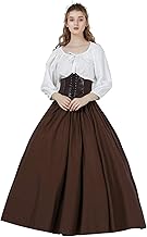 BAUTELICATE Saya Medieval Long Skirt 100% Cotton Elastic Waist for Renaissance Gothic Larp