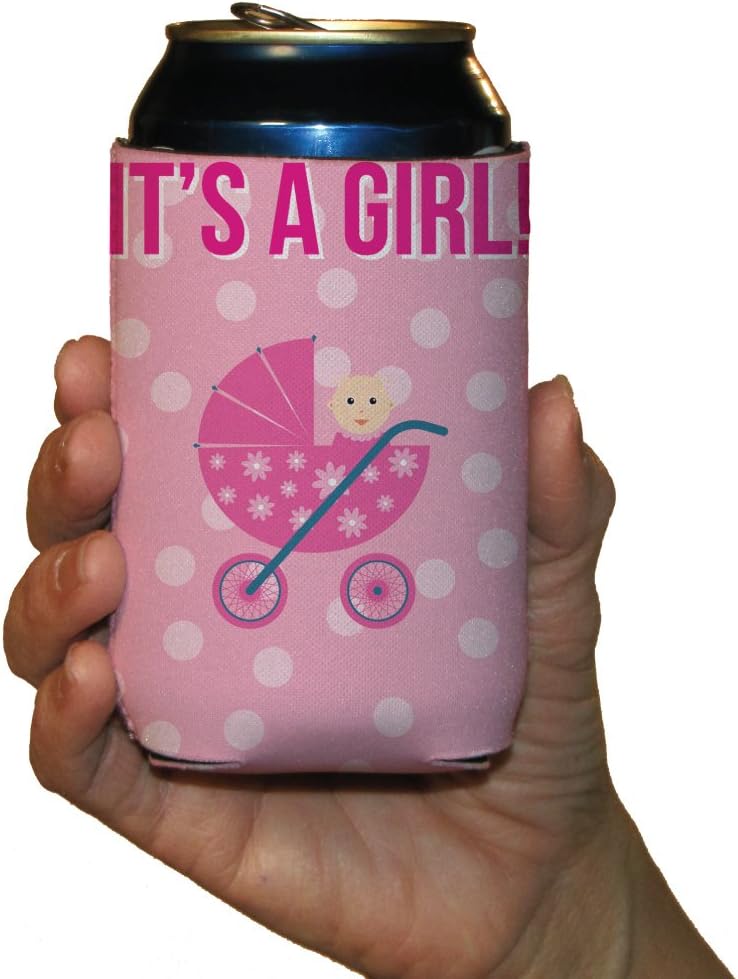 VictoryStore Can and Beverage Coolers - New Baby It's A Girl, Set of 6 Different Designs