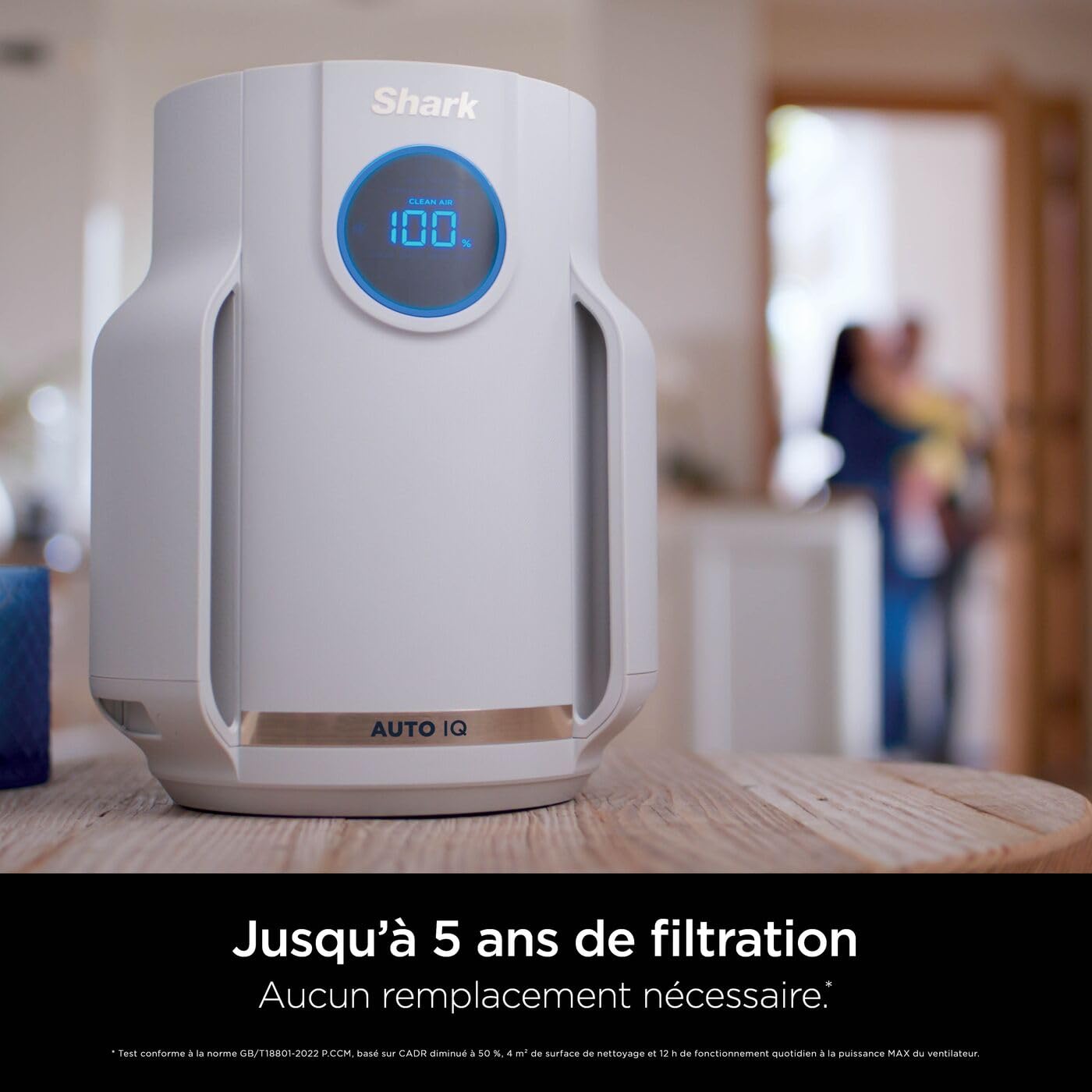 Shark NeverChange, Purificateur d’air compact pro, purificateur d'air silencieux pièces et chambres jusqu'à 23m², HEPA 99,9% aspire poussière, pollen, peaux mortes, écran LED, gris colombe, HP072EU