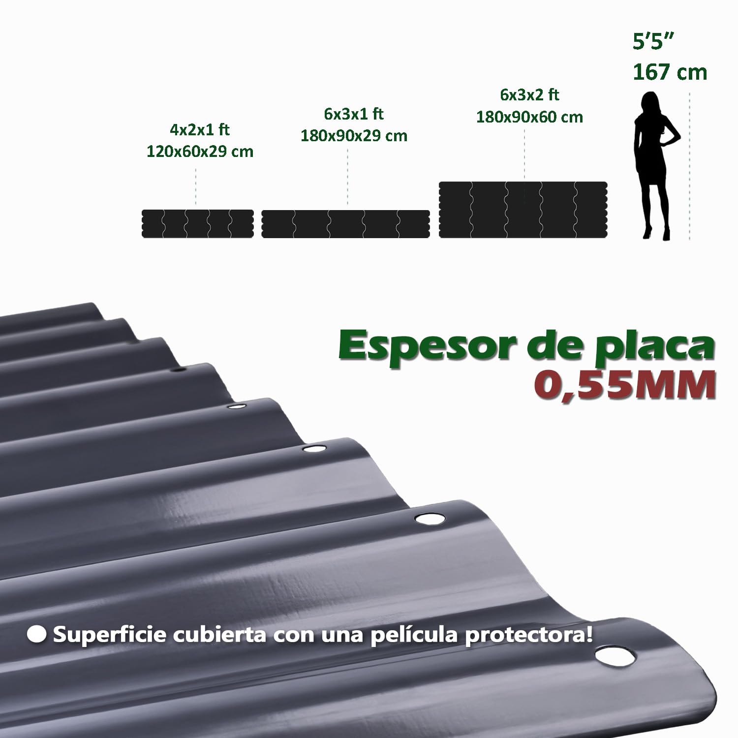 Cama de jardín elevada de 6 x 3 x 2 pies, cajas galvanizadas para exteriores, maceta de jardín para verduras, flores, hierbas (180 x 90 x 60 cm, gris)