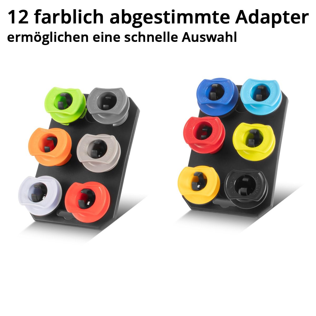 STAHLWERK - Set di imbuti universali per olio motore - Set di imbuti per auto da 18 pezzi con 12 adattatori per auto, volume imbuto 1500 ml, anti-perdita e pratico per il cambio olio in officina