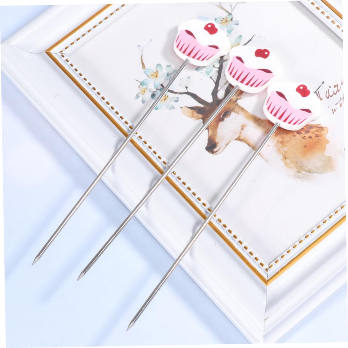 3pcs Stainless Steel Cake Testing Needles with Anti Slip Grip for Bread