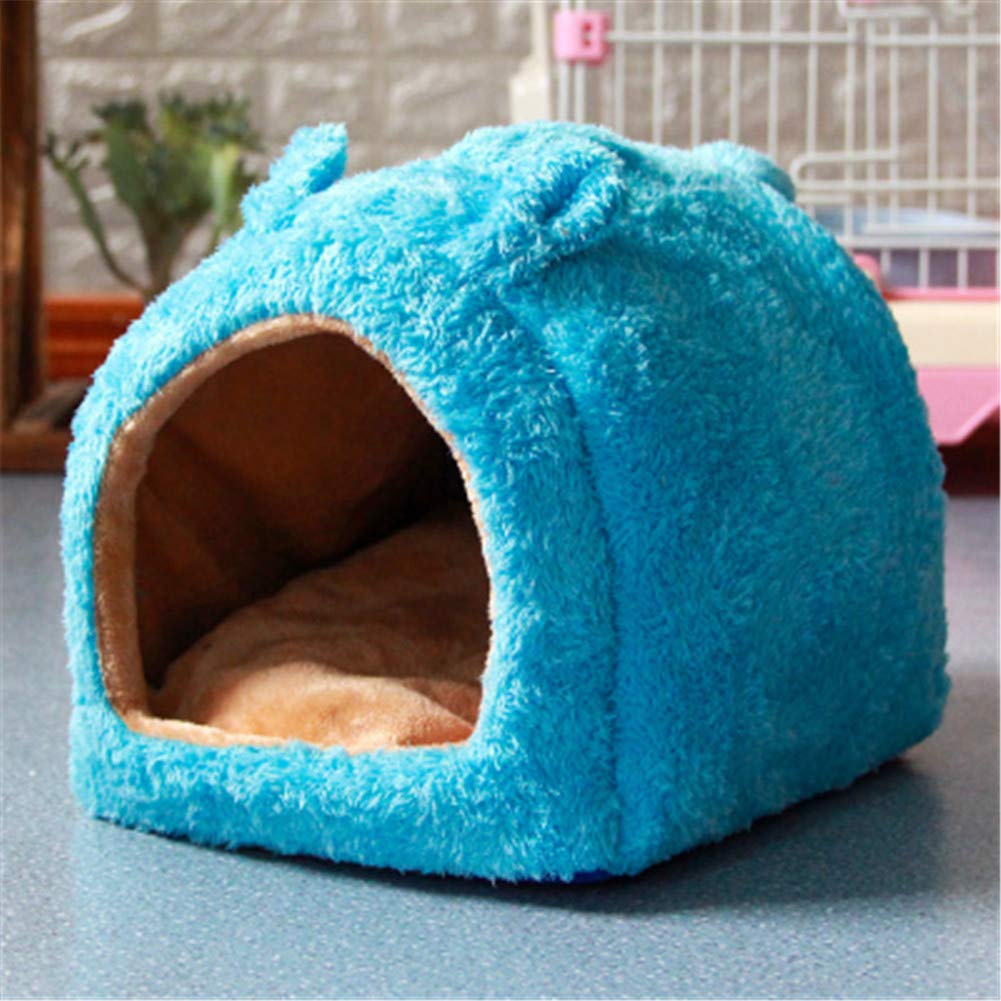 Confortable chat tapis et panier elliptique bleu pour isolation hiver