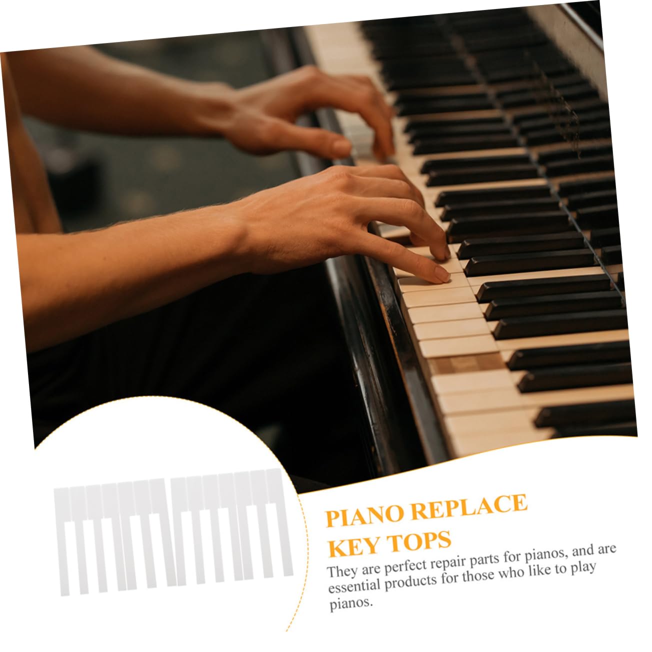 ifundom 52 Pièces Accessoires de Réparation pour Piano, Peaux de Touche Blanches en Acrylique, pour Clavier, Outils Pratiques pour L’Entretien à Maison