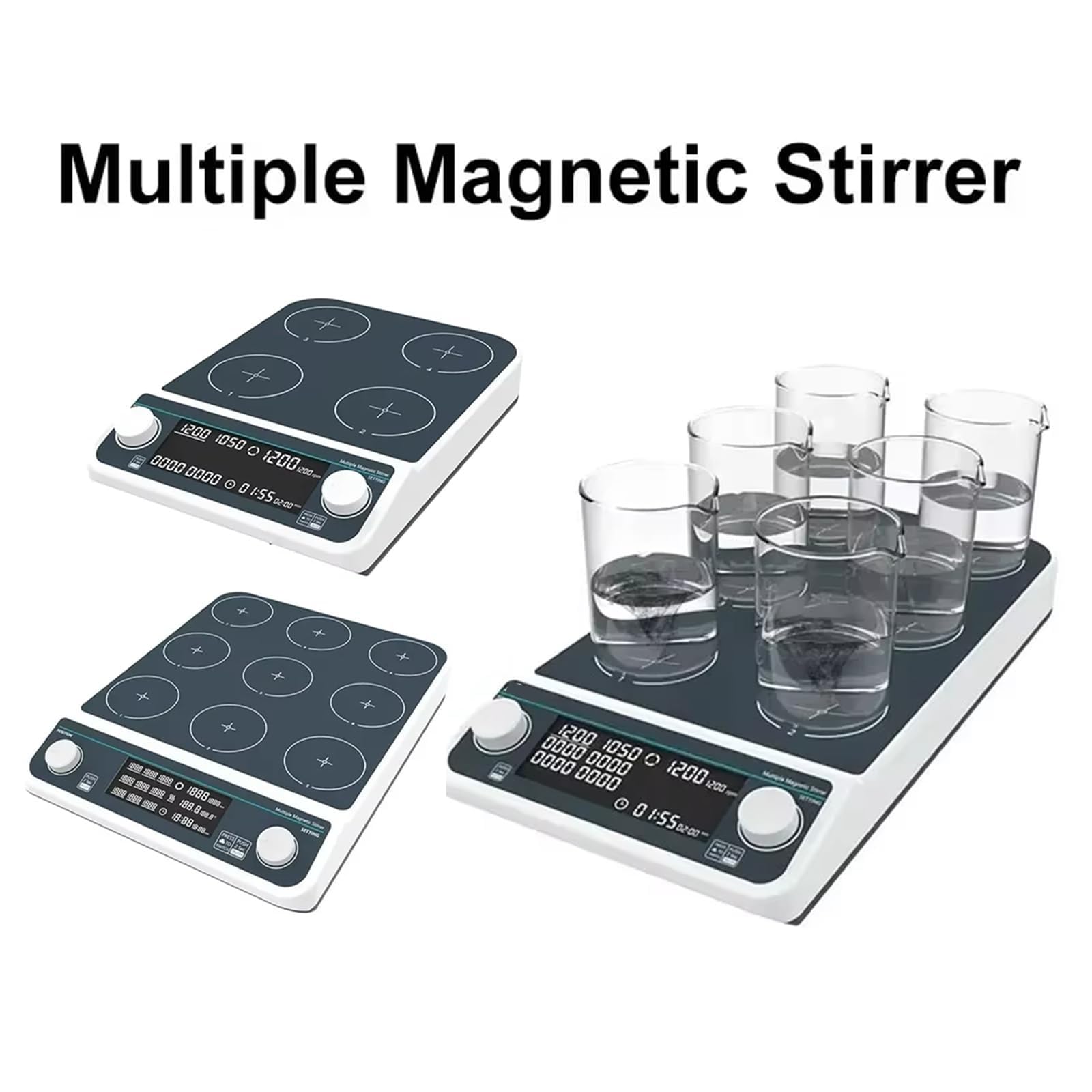 Agitador magnético con pantalla LED, agitador orbital digital, velocidad ajustable, avance hacia atrás, para investigación científica de laboratorio y uso en experimentos