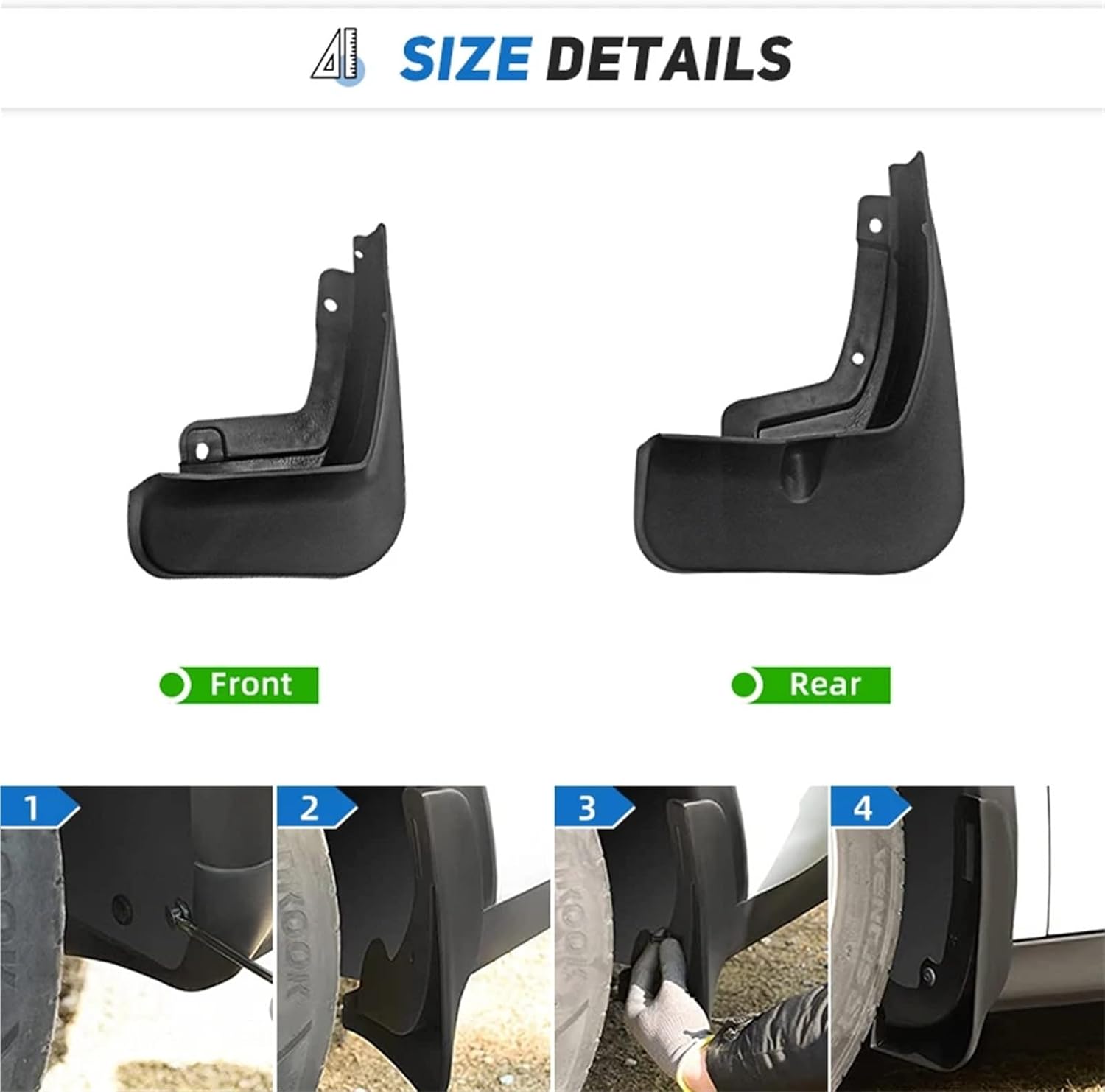 Compatible with Chery Tiggo 8 Plus 2020-2021 Mud Flaps Auto Splash Guard Mudguards MudFlaps Front Rear Fender Anti-Splash Guards Accessories