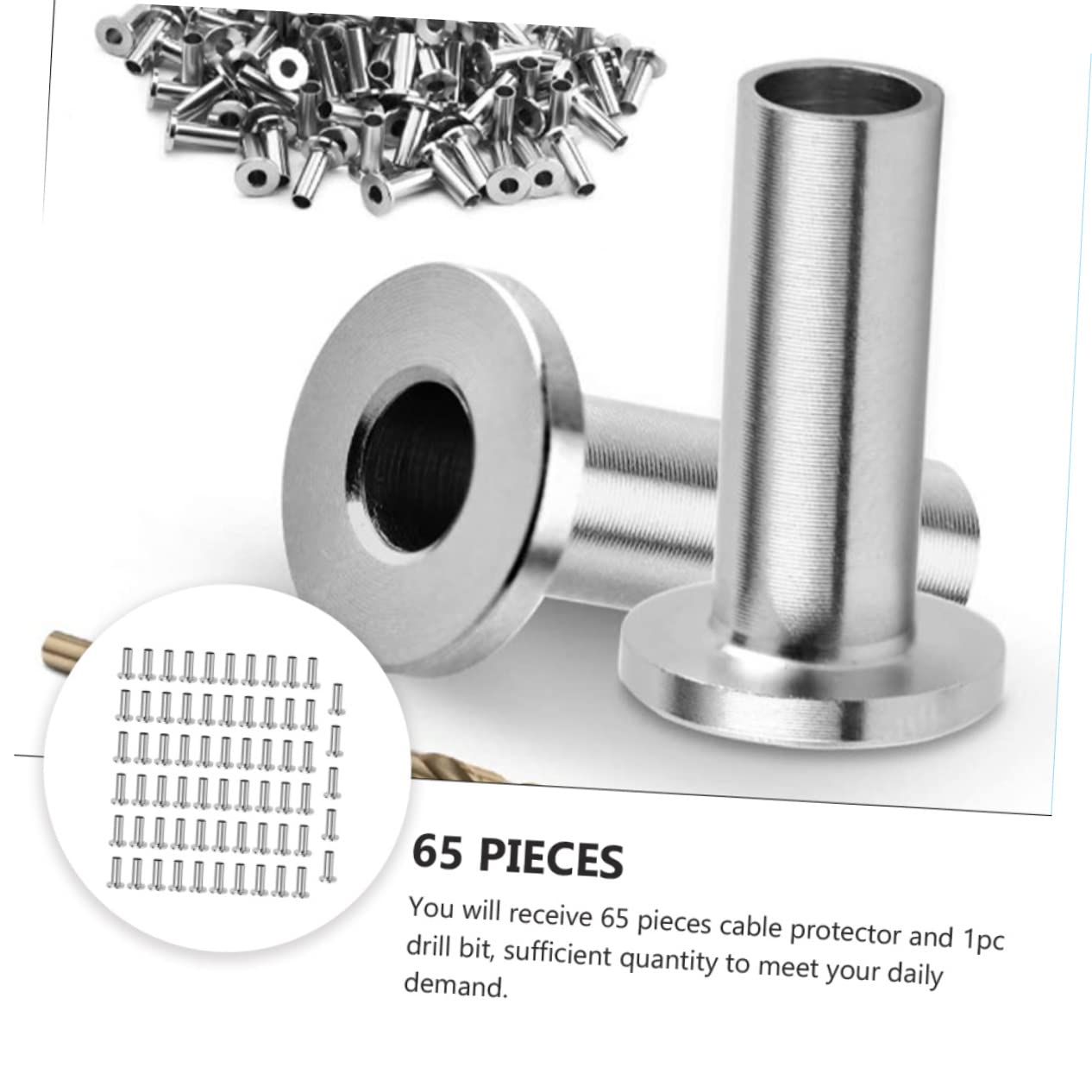 Gadpiparty 65pcs Stainless Steel Cable Protective Sleeves Wire Rope Accessories Cable Railing Protectors