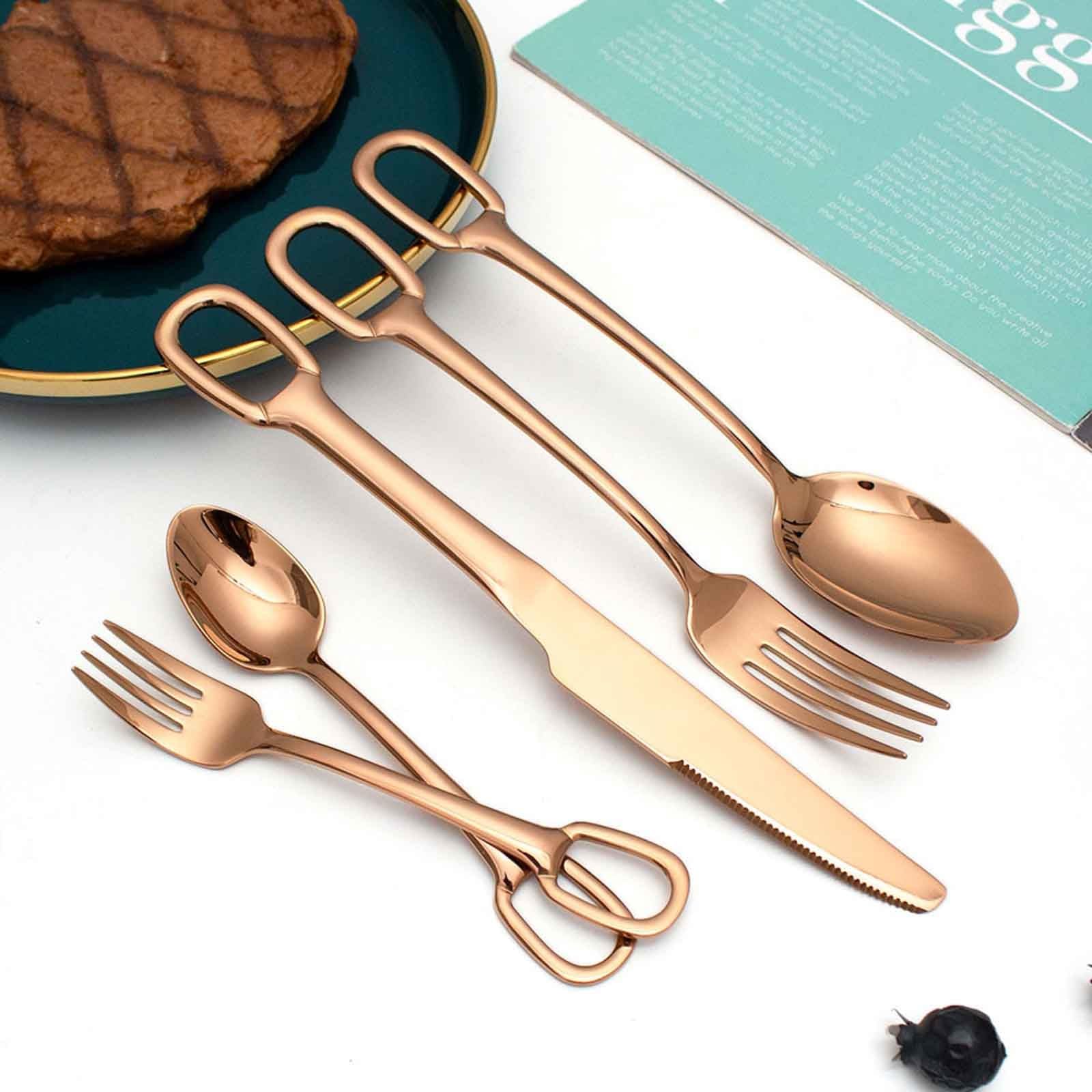 Ensemble Couverts De Table, Set De 5/20 Ménagères Service À Couvert Acier Inoxydable,Ménagère Assortie Poli Miroir, Idéal Comme Cadeau