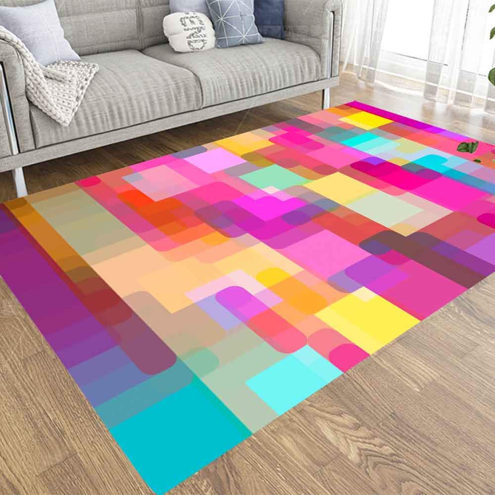 Amazon Com Capsceoll 2x3 Area Rugs Modern Area Rug Vibrant Bold Colorful Background Modern Retro Style In Color Combinations Groovy Modern Area Rug For Boys For Home Living Room Kitchen Dining
