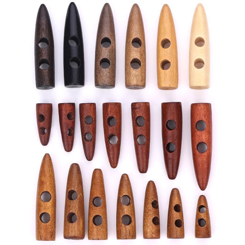 200-500 sztuk 30-60 mm guziki z drewnianym rogiem, 2 otwory, guziki do szycia ręcznego, wielokolorowe, do płaszczy, wiatrówek, kurtek rozpinanych, plecaków