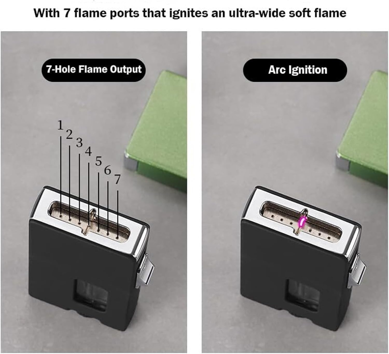 Cool Lighter, Extra Wide Soft Flame Lighter, Shake to Ignite, Butane Gas Lighter with Viewing Window, with Safety Lock, Suitable for Collection, Candle or Men's Gift(B)