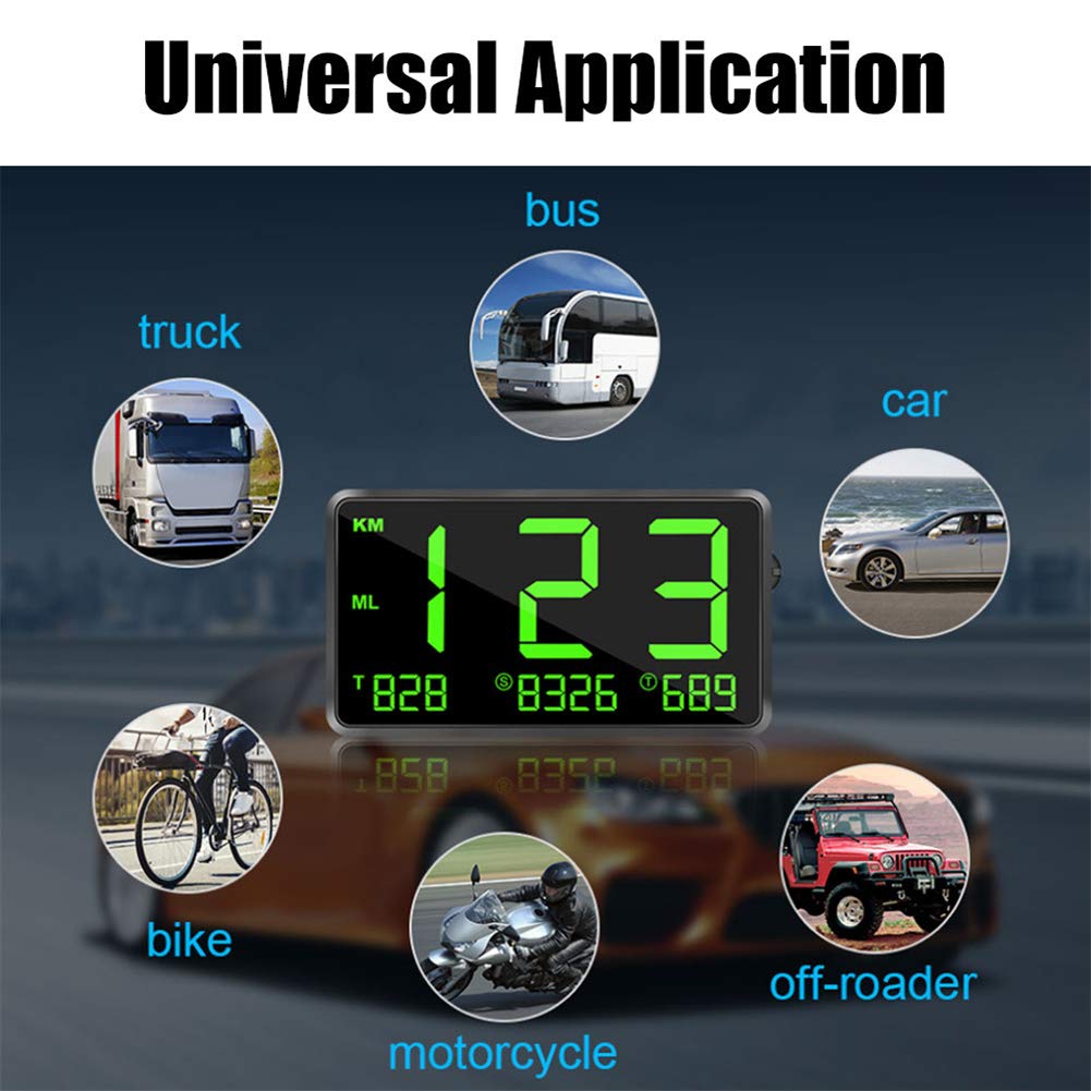 HUD Speedometer,Universal Alarm Odometer Car Overspeed Warning HUD Speedometer Motorcycle Car Modification Accessories