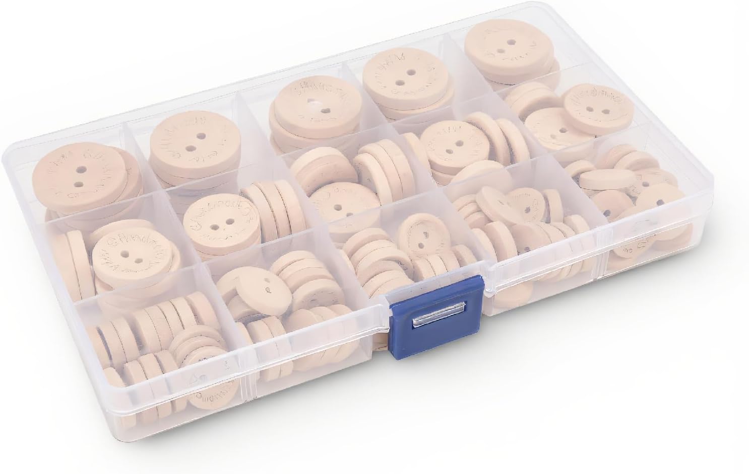Cryfokt 140pcs Sewing Buttons, 3 Different Sizes Wooden Handmade Button with Storage Box, DIY Crafts Assorted Buttons Wooden Sewing Buttons for Sewing Clothing Accessories